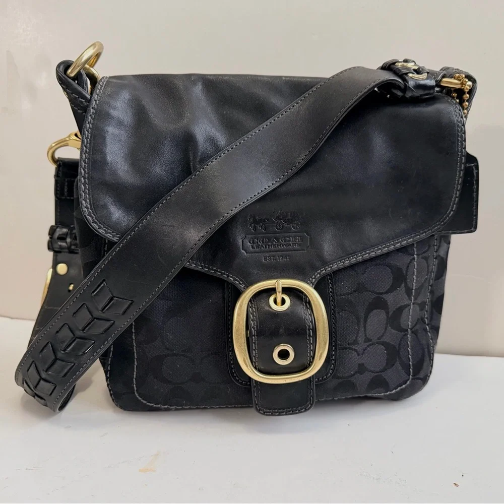 🐝 Coach Signature Bleecker Bag Black
F0794-11434 and Wallet Braided Leather - Picture 2 of 16